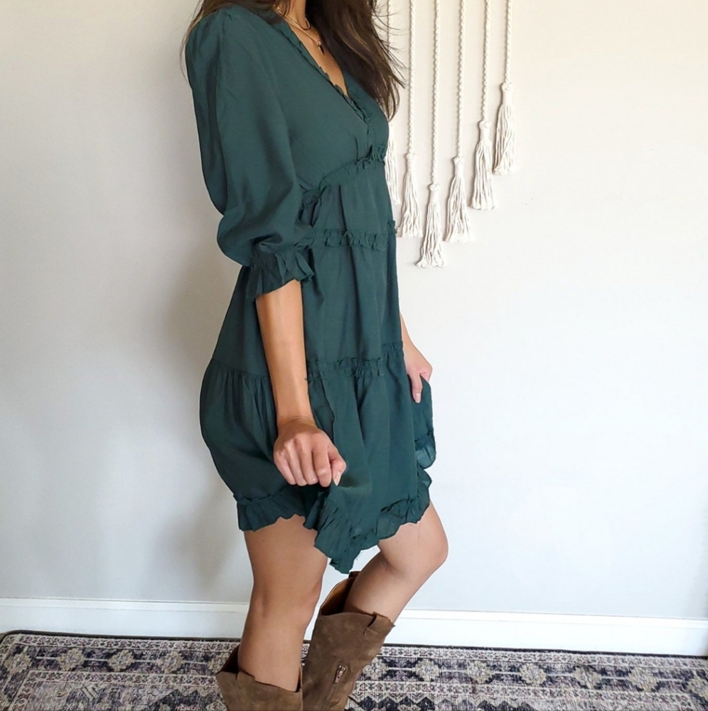 Ruffled Green Dress